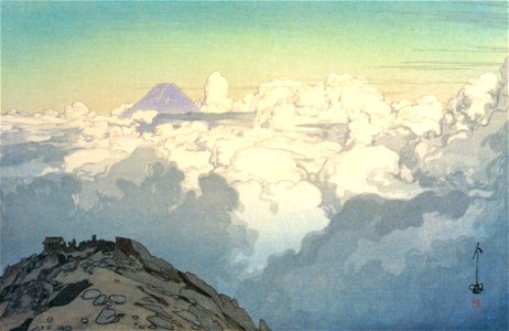 Yoshida Hiroshi – The Southern Japan Apis Series “From the Summit of Mt. Komagatake” [from Fukuoka Art Museum]. Free illustration for personal and commercial use.