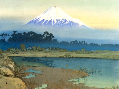 Yoshida Hiroshi – Ten Views of Mt. Fuji “First Light of the Sun” [from Fukuoka Art Museum]. Free illustration for personal and commercial use.