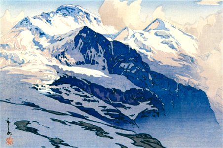 Yoshida Hiroshi – Mt. Jungfrau [from Fukuoka Art Museum]. Free illustration for personal and commercial use.