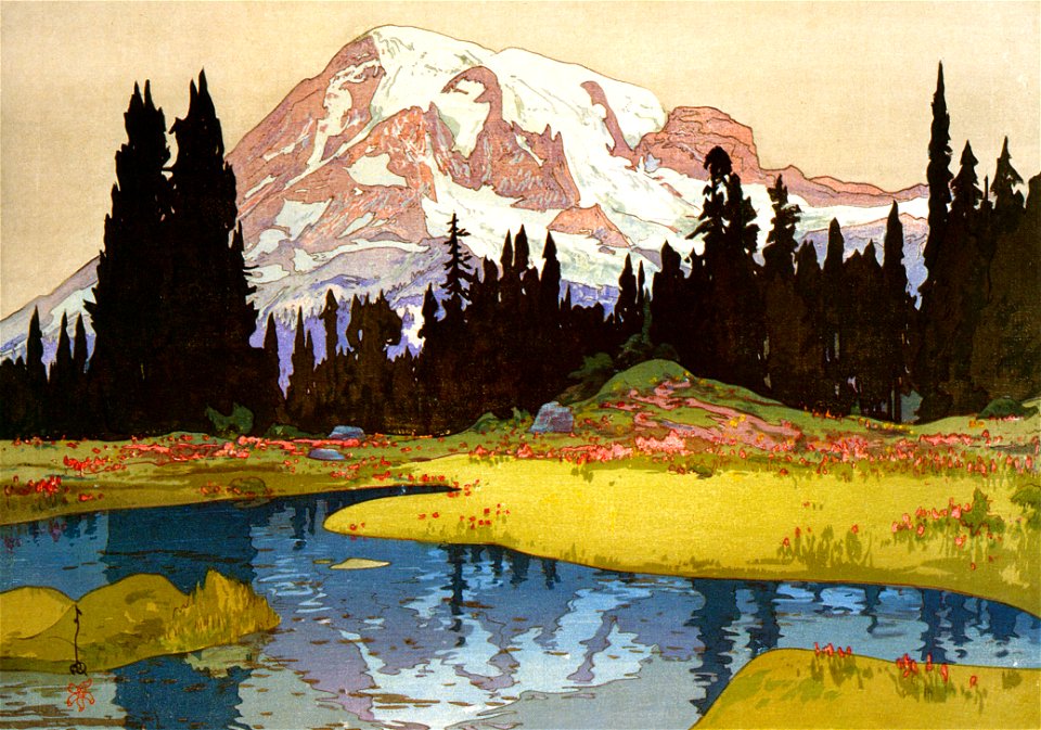 Yoshida Hiroshi – Mt. Rainier [from Fukuoka Art Museum]