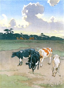 Yoshida Hiroshi – Ranch Afternoon [from Fukuoka Art Museum]. Free illustration for personal and commercial use.