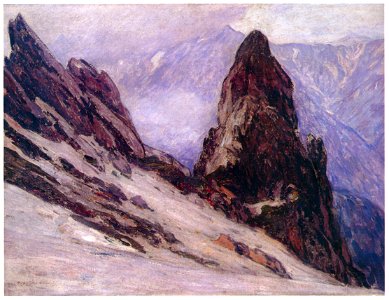 Yoshida Hiroshi – Granite Rocks on a Mountain Top [from Fukuoka Art Museum]. Free illustration for personal and commercial use.