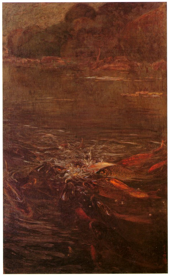 Yoshida Hiroshi – Carps in the Pond [from Fukuoka Art Museum]