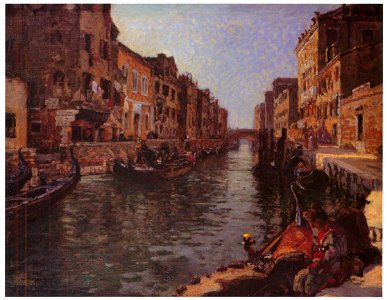 Yoshida Hiroshi – A Canal in Venice [from Fukuoka Art Museum]. Free illustration for personal and commercial use.