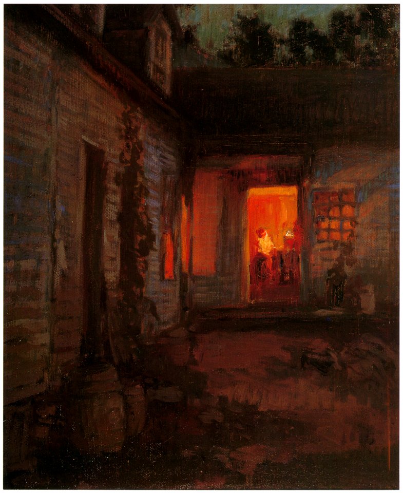 Yoshida Hiroshi – Home at Night in Tyringham [from Fukuoka Art Museum]. Free illustration for personal and commercial use.