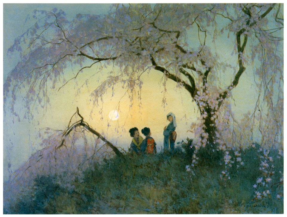 Yoshida Hiroshi – Kumoi Cherry Trees [from Fukuoka Art Museum]