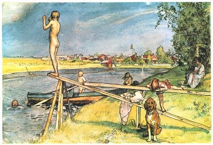 Carl Larsson – A Pleasant Bathing-Place [from Our Home]