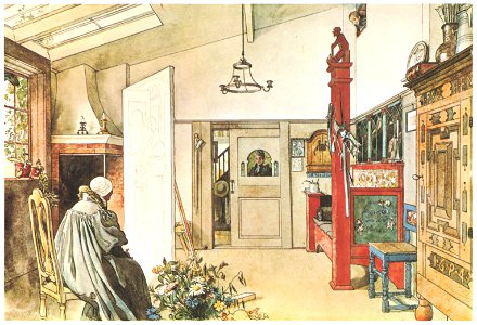 Carl Larsson – The Studio [from Our Home]. Free illustration for personal and commercial use.