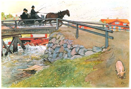 Carl Larsson – The Bridge [from Our Home]. Free illustration for personal and commercial use.