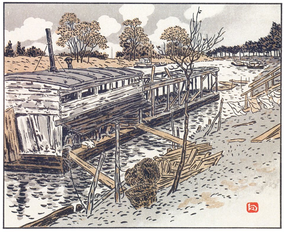 Henri Rivière – Du Bas-Meudon, vieux lavoir [from Les Trente-six Vues de la tour Eiffel]