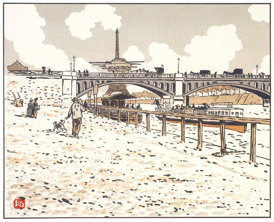 Henri Rivière – Du pont de Grenelle [from Les Trente-six Vues de la tour Eiffel]