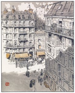 Henri Rivière – De la rue Rochechouart [from Les Trente-six Vues de la tour Eiffel]. Free illustration for personal and commercial use.