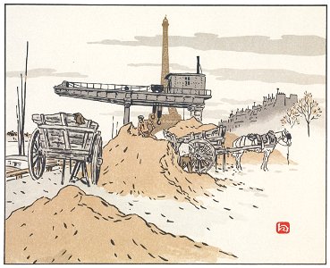 Henri Rivière – Du quai de Grenelle [from Les Trente-six Vues de la tour Eiffel]. Free illustration for personal and commercial use.