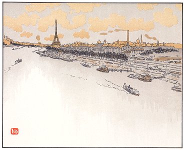 Henri Rivière – Du Point-du-Jour [from Les Trente-six Vues de la tour Eiffel]. Free illustration for personal and commercial use.