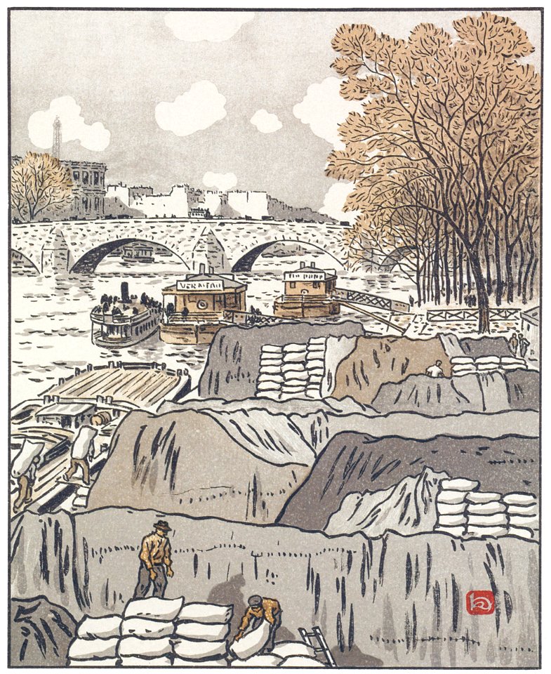 Henri Rivière – Du pont des Saints-Pères [from Les Trente-six Vues de la tour Eiffel]