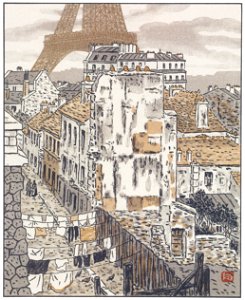 Henri Rivière – Rue Beethoven [from Les Trente-six Vues de la tour Eiffel]. Free illustration for personal and commercial use.