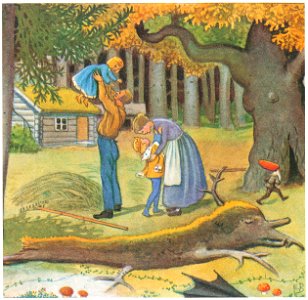 Elsa Beskow – Plate 15 [from The Land of Long Ago]. Free illustration for personal and commercial use.