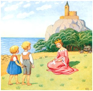 Elsa Beskow – Plate 3 [from The Land of Long Ago]. Free illustration for personal and commercial use.