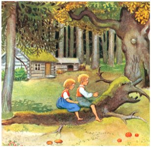Elsa Beskow – Plate 1 [from The Land of Long Ago]. Free illustration for personal and commercial use.