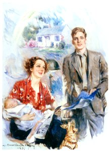 Howard Chandler Christy – American Dream House [from The Great American Illustrators]. Free illustration for personal and commercial use.