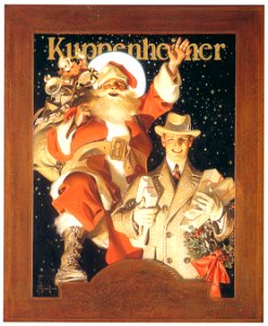 J. C. Leyendecker – Merry Christmas from Kuppenheimer [from The Great American Illustrators]. Free illustration for personal and commercial use.