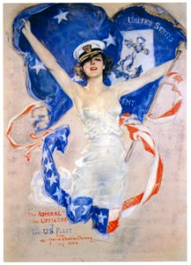 Howard Chandler Christy – U.S. Navy Girl [from The Great American Illustrators]. Free illustration for personal and commercial use.