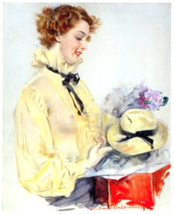 Howard Chandler Christy – A New Hat [from The Great American Illustrators]. Free illustration for personal and commercial use.