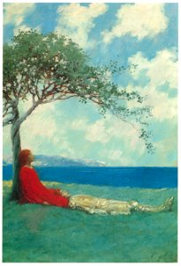 Howard Pyle – He Lay Awhile Conscious of Great Comfort [from The Great American Illustrators]. Free illustration for personal and commercial use.
