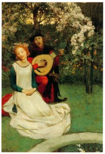 Howard Pyle – He Sang For Her as They Sat in the Garden [from The Great American Illustrators]. Free illustration for personal and commercial use.