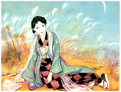 Sudō Shigeru – Autumn Breeze [from Sudō Shigeru Lyric Art Book]. Free illustration for personal and commercial use.