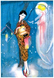 Sudō Shigeru – Christmas Night [from Sudō Shigeru Lyric Art Book]. Free illustration for personal and commercial use.