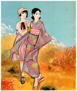 Sudō Shigeru – Fine Autumn Weather [from Sudō Shigeru Lyric Art Book]. Free illustration for personal and commercial use.
