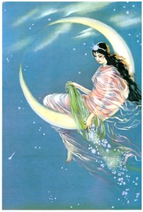 Sudō Shigeru – Moon Princess [from Sudō Shigeru Lyric Art Book]. Free illustration for personal and commercial use.