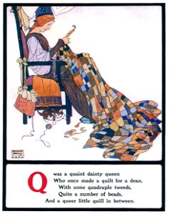 Edmund Dulac – Q was a quaint dainty queen [from Lyrics Pathetic & Humorous from A to Z]