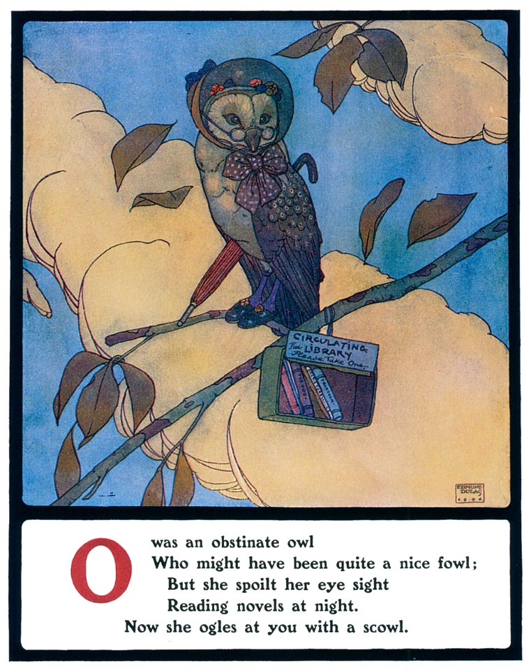 Edmund Dulac – O was an obstinate owl [from Lyrics Pathetic & Humorous from A to Z]