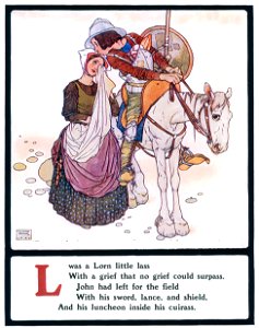 Edmund Dulac – L was a Lorn little lass [from Lyrics Pathetic & Humorous from A to Z]. Free illustration for personal and commercial use.
