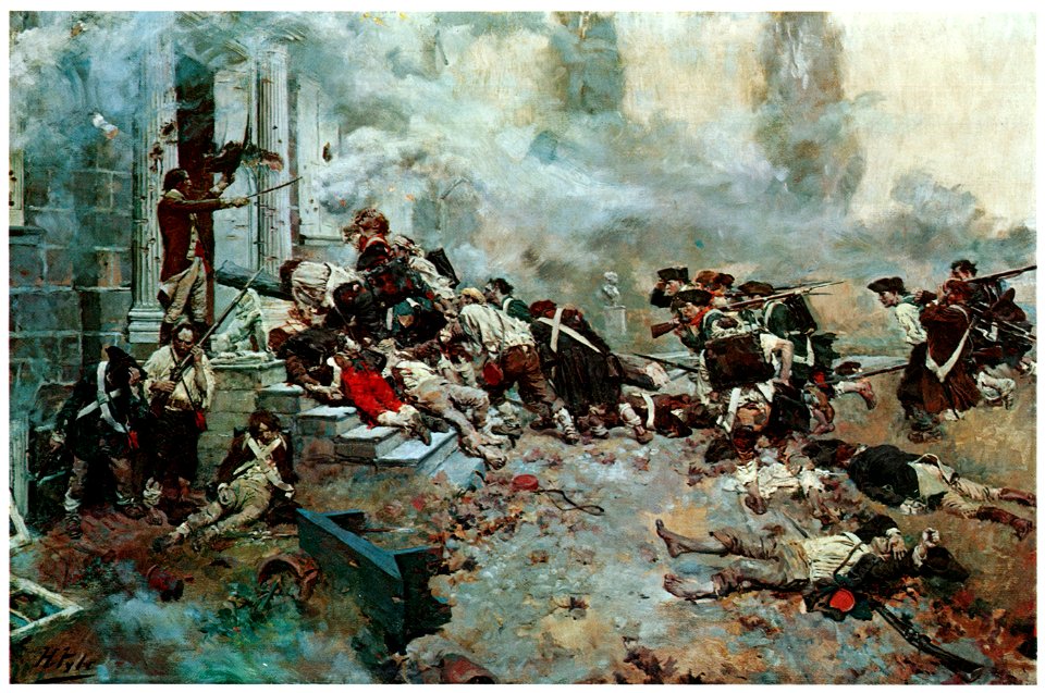 Howard Pyle – Detail of The Attack upon the Chew House (The Story of the Revolution) [from HOWARD PYLE]