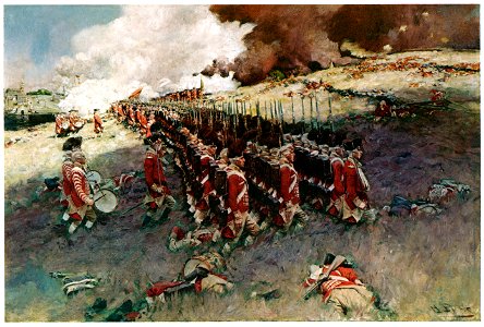Howard Pyle – The Battle of Bunker Hill (The Story of the Revolution) [from HOWARD PYLE]. Free illustration for personal and commercial use.