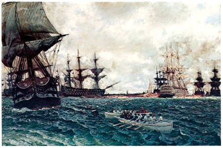 Howard Pyle – The Evacuation of Charleston by the British in 1782 (The Story of the Revolution) [from HOWARD PYLE]. Free illustration for personal and commercial use.