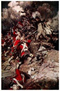 Howard Pyle – They Scrambled Up The Parapet And Went Over The Top Pell Mell Upon The British (Janice Meredith) [from HOWARD PYLE]. Free illustration for personal and commercial use.