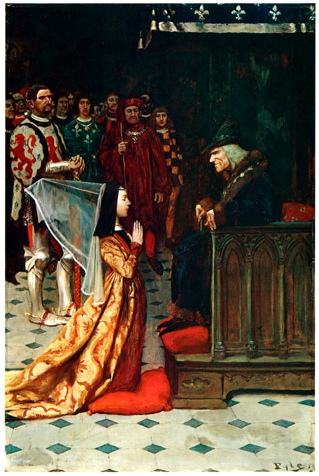 Howard Pyle – The King glared down at her (The Noble Family of Beaupertuys) [from HOWARD PYLE]. Free illustration for personal and commercial use.