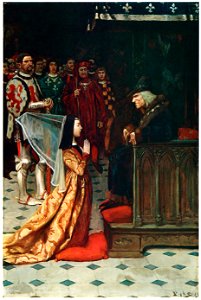 Howard Pyle – The King glared down at her (The Noble Family of Beaupertuys) [from HOWARD PYLE]. Free illustration for personal and commercial use.