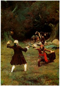 Howard Pyle – The Duel Between John Blumer And Cazaio (In the Second April) [from HOWARD PYLE]. Free illustration for personal and commercial use.
