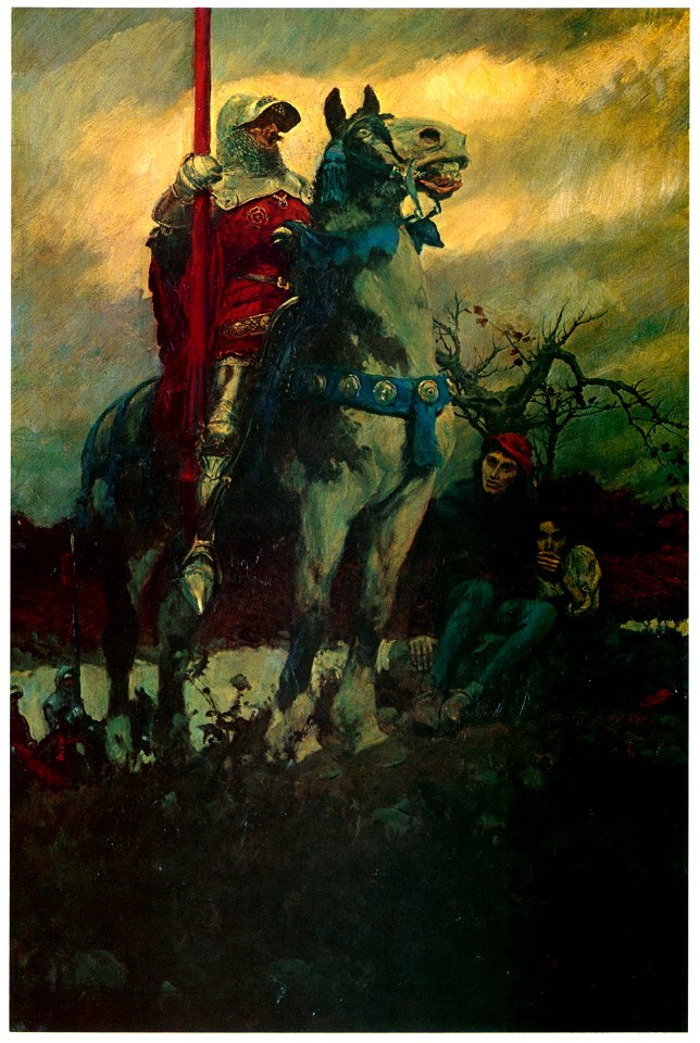 Howard Pyle – The Coming of Lancaster (The Scabbard) [from HOWARD PYLE]. Free illustration for personal and commercial use.