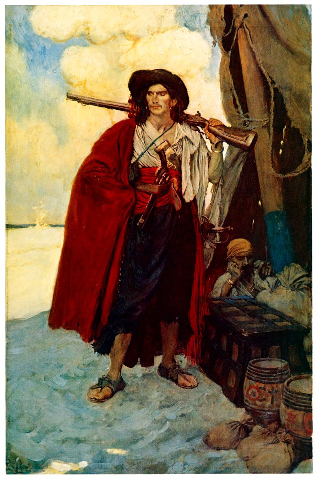 Howard Pyle – The Pirate was a Picturesque Fellow (The Fate of a Treasure Town) [from HOWARD PYLE]. Free illustration for personal and commercial use.