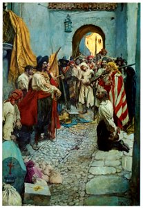Howard Pyle – Extorting Tribute from the Citizens (The Fate of a Treasure Town) [from HOWARD PYLE]. Free illustration for personal and commercial use.
