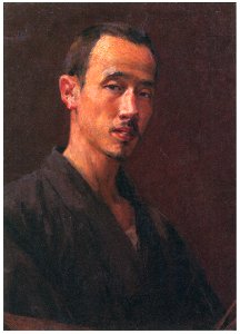Nakazawa Hiromitsu – Self-portrait [from Nakazawa Hiromitsu: Retrospective Exhibition of Commemorating the 140th Anniversaly of the Artist’s Birth]. Free illustration for personal and commercial use.