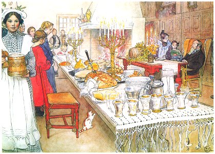 Carl Larsson – Plate 14 [from A Farm: Paintings from a Bygone Age]. Free illustration for personal and commercial use.