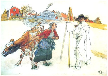 Carl Larsson – Plate 1 [from A Farm: Paintings from a Bygone Age]. Free illustration for personal and commercial use.
