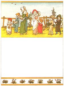 Kate Greenaway – Then ring the bells! then ring the bells! For this fair time of Maying [from Under the Window]. Free illustration for personal and commercial use.